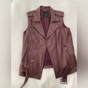 Veda burgundy leather vest - size M